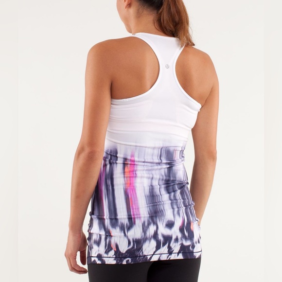Lululemon Cool Racerback *extra long in engineered mirage deep indigo pink - Picture 2 of 15